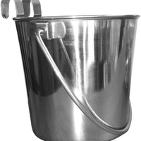 QT cubeta de acero inoxidable con ganchos de perro plana cara, 1 Quart - BESTMASCOTA.COM
