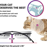 Y YHY Cuencos de cerámica para gatos y mascotas, cuencos de agua o alimentos de 312 ml, platos dobles para gatos, regalo para gato, color blanco - BESTMASCOTA.COM