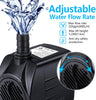 Fountain Pump, 220GPH(15W 900L/H) Submersible Water Pump, Durable Outdoor Fountain Water Pump with 7.2ft（2.2m） Power Cord, 3 Nozzles for Aquarium, Pond, Fish Tank, Water Pump Hydroponics, Fountain - BESTMASCOTA.COM