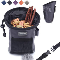 VIVAGLORY - Bolsa de regalo para perros, estilo deportivo y apertura ampliada, bolsa de regalo para perros con cintura ajustable, dispensador de bolsas de caca lo suficientemente grande para llevar golosinas, kibbles, juguetes para mascotas | 2 maneras de - BESTMASCOTA.COM