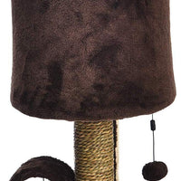 AmazonBasics - Torre para árbol de gatos con percha condominio, 12.0 x 12.0 x 20.0 in, color marrón oscuro - BESTMASCOTA.COM