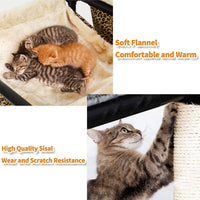 Árbol para gatos grandes, superestable con postes para arañar, hamaca para gatos con tubo de plástico extra grueso y franela cómoda, perchas acogedoras de 42 pulgadas - BESTMASCOTA.COM