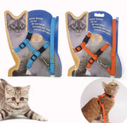 Gizhome - 2 arnés y correa ajustables de nailon para gato, color naranja y azul claro - BESTMASCOTA.COM