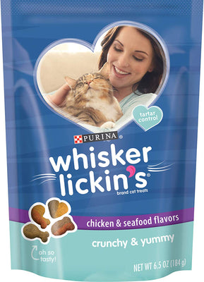 Purina Whisker Lickin's Crunchy & Yummy Chicken & Seafood Flavors Cat Treats - BESTMASCOTA.COM