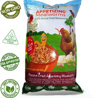 Amzey Dried Mealworms 11 LBS - 100% Natural for Chicken Feed, Bird Food, Fish Food, Turtle Food, Duck Food, Reptile Food, Non-GMO, No Preservatives, High Protein and Nutrition - BESTMASCOTA.COM