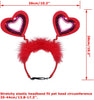 BWOGUE Valentine's Day Dog Costume Red Love Hearts Dog Headband with Collar Holiday Birthday Party Headwear Costume Gift for Small Medium Dogs - BESTMASCOTA.COM