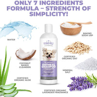 Champú y acondicionador 2 en 1 para perros de avena – Alivio natural para pieles irritadas, secas y sensibles con aloe vera calmante + soda para hornear + pH equilibrado. Get Smelly Dogs Abrigo fresco e hidratado, 16 oz - BESTMASCOTA.COM