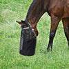 Bolsa de alimentación de caballo, bolsa de malla de PVC resistente, bozal de pastoreo para caballos, compacta con correa ajustable, resistente a presión y correas elásticas (HCW324) - BESTMASCOTA.COM