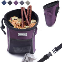 VIVAGLORY - Bolsa de regalo para perros, estilo deportivo y apertura ampliada, bolsa de regalo para perros con cintura ajustable, dispensador de bolsas de caca lo suficientemente grande para llevar golosinas, kibbles, juguetes para mascotas | 2 maneras de - BESTMASCOTA.COM
