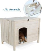 Petsfit Casa de perro de madera portátil sin ensamblaje, 31.0 x 20.0 x 24.0 in - BESTMASCOTA.COM