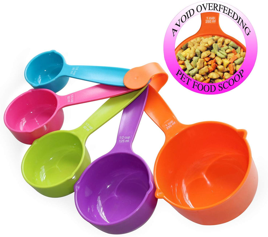 RYPET Pet Food Scoop - Measuring Cups Spoons Set Plastic Dog, Cat Bird Food (Random Color) - BESTMASCOTA.COM