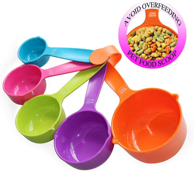 RYPET Pet Food Scoop - Measuring Cups Spoons Set Plastic Dog, Cat Bird Food (Random Color) - BESTMASCOTA.COM