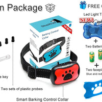 StopWoof - Collar de corteza para perros – Modo de cuidado humano, vibración y sonido – Dispositivo de entrenamiento sin choque para razas pequeñas, medianas y grandes – No daña el control vibratorio – reflectante y automático sin mando a distancia - BESTMASCOTA.COM
