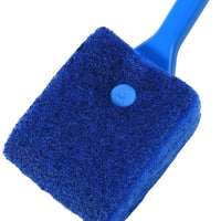 Petacc Cepillo de limpieza de esponja de doble cara para tanque de peces, raspador portátil, práctico fregador con mango antideslizante, esponja de limpieza para acuario, limpiador de algas para acuario - BESTMASCOTA.COM