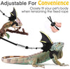 PAWABOO - Arnés de piel para reptiles, 3 tamaños, ajustable, con alas de murciélago para lagarto, reptiles, anfibios, animales pequeños, pequeños, medianos y grandes, negro y dorado - BESTMASCOTA.COM