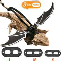 KUDES - Arnés ajustable de piel de dragón (paquete de 3 unidades, S/M/L) con alas frescas para lagarto reptiles, anfibios y otros animales pequeños - BESTMASCOTA.COM