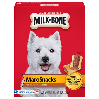 Milk-Bone MaroSnacks golosinas para perros con médula de hueso real y calcio, (6) 15 oz. Cajas para perros de todos los tamaños. - BESTMASCOTA.COM