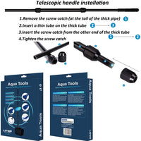 Peces de acuario tanque limpio Set, aocokco Kit de limpieza del acuario para tanque de peces cepillo para polvo de mango largo tanque de peces funcional seis herramientas de limpieza para acuario telescópica limpieza 6-in-1 - BESTMASCOTA.COM