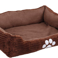 Long Rich Reversible Rectangle Pet Bed Dog Bed with Dog Paw Embroidery,Medium size, by Happycare Textiles - BESTMASCOTA.COM