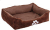 Long Rich Reversible Rectangle Pet Bed Dog Bed with Dog Paw Embroidery,Medium size, by Happycare Textiles - BESTMASCOTA.COM