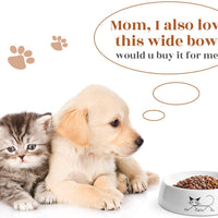 YHY Cuenco de cerámica para comida de gatos, 283 ml, no deslizante, cuenco para comida de gato, ancho y espeso, diseño elegante, color blanco, 6.5 pulgadas - BESTMASCOTA.COM