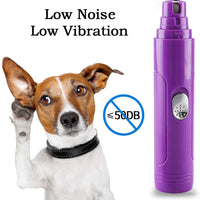 Molinillo de uñas Rull para perros, con bajo ruido eléctrico para mascotas, cortadora de uñas sin dolor, herramienta de aseo para perros, gatos, animales pequeños, molinillo de uñas recargable - BESTMASCOTA.COM