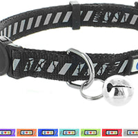 pawtitas mascota tráfico reflectante cuello de gato con hebilla de seguridad y campana - BESTMASCOTA.COM