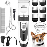 Kit de Corte para mascotas, bajo nivel de ruido Oneisall perro y gato, eléctrico, recargable e inalámbrico Set de cortauñas - BESTMASCOTA.COM