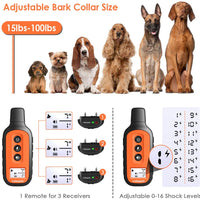 Collar de entrenamiento para perros, 2019 con 3 modos de entrenamiento, pitido, vibración y golpes, rango de control remoto de hasta 1600 pies, recargable e impermeable IPX7, 0-16 niveles de choque - BESTMASCOTA.COM