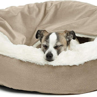 Cama acogedora Best Friends by Sheri, cama de lujo para perros y gatos con cobija, cálida y segura. Brinda apoyo para la cabeza, el cuello y las articulaciones, lavable a máquina, parte inferior resistente al agua - BESTMASCOTA.COM
