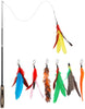 Pawaboo Juguete de plumas para gato, varita interactiva para gato, juguete de pluma voladora con varita extra larga y campana pequeña, juguete divertido para jugar para gatitos o gatos. - BESTMASCOTA.COM