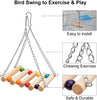 8 Packs Bird Parrot Swing Hanging Toy,Natural Wood Bell Bird Cage Toys for Parrots, Parakeets, Cockatiels, Conures, Finches,Budgie,Parrots, Love Birds, Australian Parrot, Small Birds - BESTMASCOTA.COM