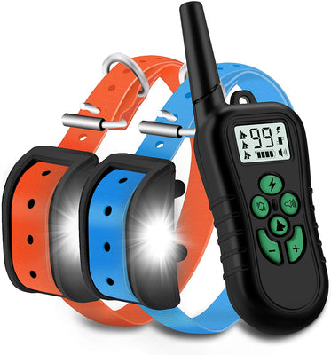 Willbest 2019 Collar de entrenamiento para perro actualizado, impermeable y recargable, rango de choque de 1650 pies con pitido, vibración, golpes, modos de luz de seguimiento - BESTMASCOTA.COM