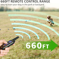 F-color collar de entrenamiento para perro, recargable e impermeable, collar de choque para perros con mando a distancia, 2600 pies, con luz LED vibrante de choque 4 modos para perros pequeños, medianos y grandes, color negro - BESTMASCOTA.COM