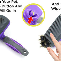 Hertzko Práctico cepillo que se autolimpia - BESTMASCOTA.COM