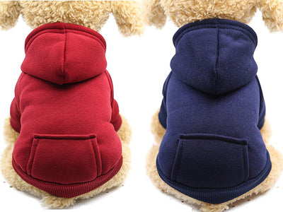 SATINIOR 2 piezas invierno perro sudadera con capucha caliente perro pequeño sudaderas con bolsillo de algodón abrigo para perros ropa cachorro disfraz - BESTMASCOTA.COM