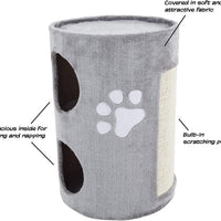 petmaker Cat Condo 2 Story con Scratching superficie de doble agujero, 14" x 20.5," Gray - BESTMASCOTA.COM