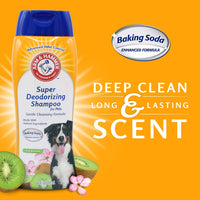 Champú desodorante para perros Arm & Hammer | Champú eliminador de olores para perros y cachorros smelly | Kiwi Blossom, 20 oz - BESTMASCOTA.COM