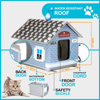 PETYELLA - Casa de gato climatizada para exteriores en invierno, resistente a la intemperie, fácil de montar - BESTMASCOTA.COM