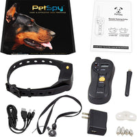 PetSpy P620 Collar de entrenamiento para perros con vibración, choque eléctrico, pitido; recargable e impermeable, collar electrónico de entrenamiento remoto, 10 – 140 libras - BESTMASCOTA.COM