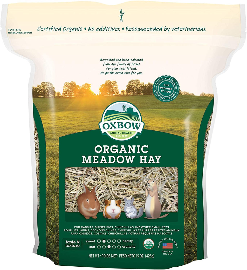 Oxbow BeneTerra - Heno de pradera orgánico, bolsa de 15 onzas - BESTMASCOTA.COM