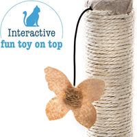 Poste rascador para gato con juguete colgante de mariposa - BESTMASCOTA.COM