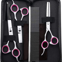 Tijeras de peluquería para perros, Gimars Heavy Duty Titanium recubierto de acero inoxidable Pet Grooming Trimmer Kit – perfecto Thinning, recto, curvado Tijeras con peine para pelo largo y corto, pelo para gato y más mascotas, Estándar - BESTMASCOTA.COM
