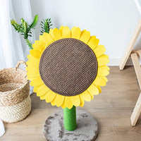 Catry Cat - Cama para árbol de girasol con poste rascador con torre de actividades de escalada cubierta de sisal y de fibra de yute natural 2 en 1 para rascar y cama, mejor regalo de vacaciones - BESTMASCOTA.COM