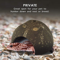 Juego de 2 Coco Shell Hut – hábitat Natural Hideout para arañas Hermit, cangrejos, reptiles, hamsters, peces - BESTMASCOTA.COM