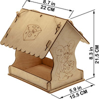 Bird Feeder Made from Wood with Seed Tray, Outdoor Birdfeeders for Wild Birds Made from Wood - BESTMASCOTA.COM