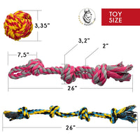 Dog Toys for Aggressive Chewers - Large Dog Toys - 3 Nearly Indestructible Chewing Ropes - Durable Heavy Duty Dental Chew Toys for Big Dogs - Dog Rope Chew Toys - Tug of War Dog Toy - Tough Dog Toys - BESTMASCOTA.COM