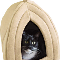 PETMAKER (Tano) Cama para mascotas de gato, Igloo- Suave interior cubierta tienda / casa para gatos, gatitos y mascotas pequeñas con cojín extraíble - BESTMASCOTA.COM