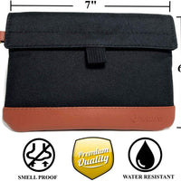 Bolsa a prueba de olores, 7.0 x 6.0 in, con piel vegana, forro de carbono, doble sellado, elegante cremallera impermeable, elimina olores fuertes, probado para perros - BESTMASCOTA.COM
