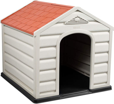 Internet's Best Outdoor Dog House | Cómodo refugio fresco | Diseño de plástico duradero | Caseta | Uso en interiores o exteriores - BESTMASCOTA.COM
